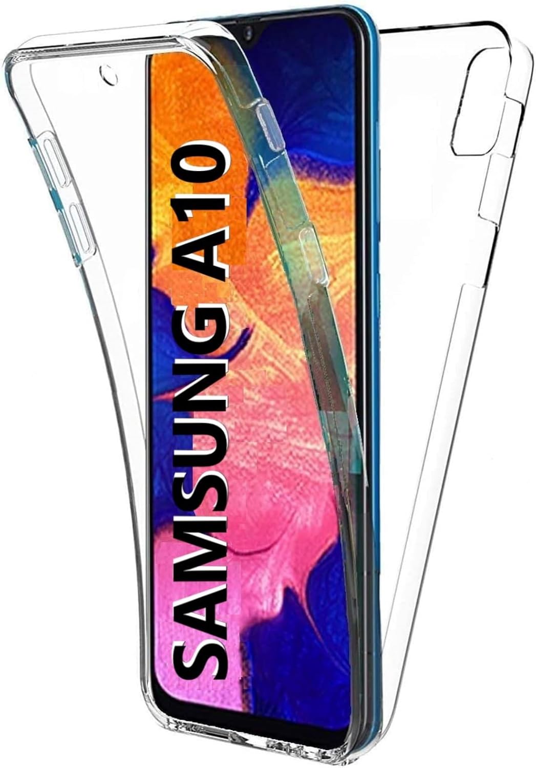 Samsung Galaxy M10 Uyumlu Ön Arka 360 Tam Koruma Şeffaf Soft Silikon Kılıf