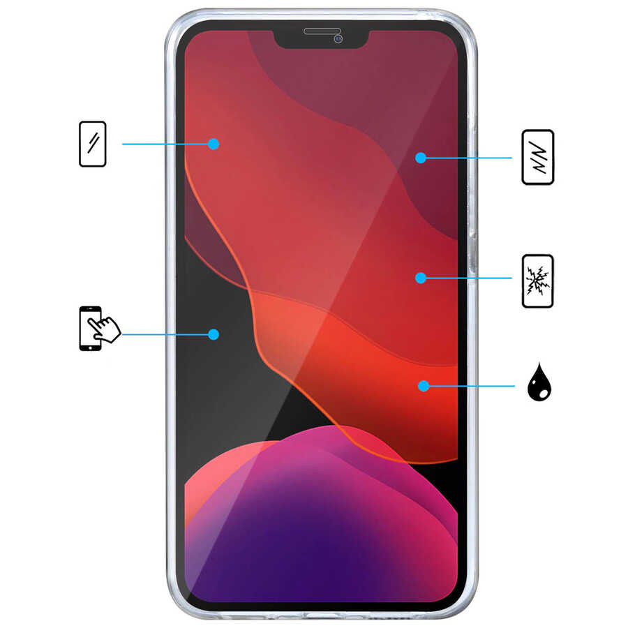 İphone 11 Uyumlu Ön Arka 360 Tam Koruma Şeffaf Soft Silikon Kılıf