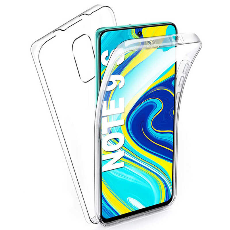 Xiaomi Redmi Note 9 Pro Uyumlu Ön Arka 360 Tam Koruma Şeffaf Soft Silikon Kılıf