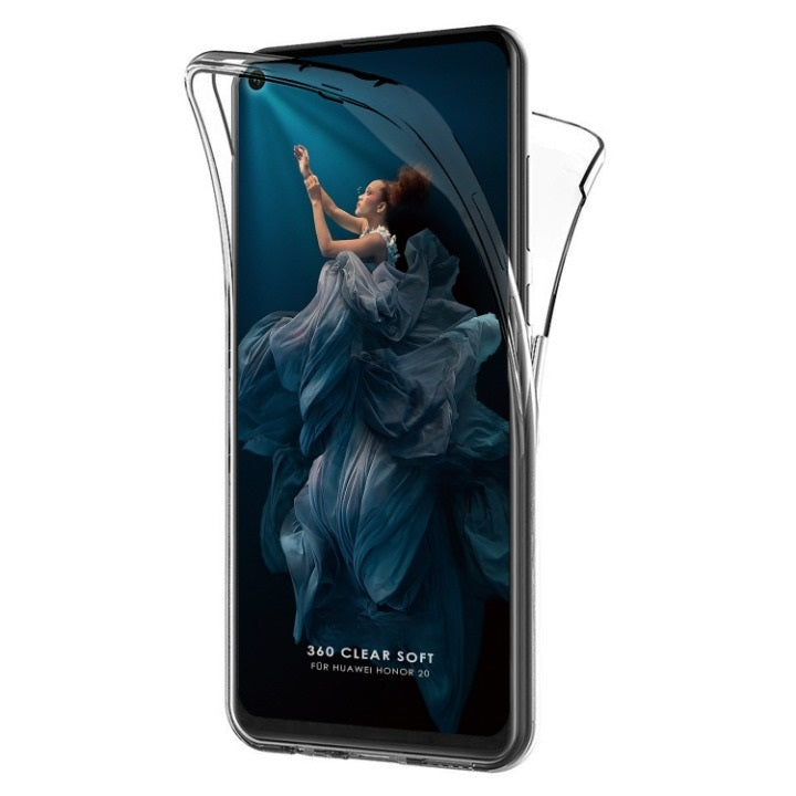 Huawei Honor 20 Uyumlu Ön Arka 360 Tam Koruma Şeffaf Soft Silikon Kılıf