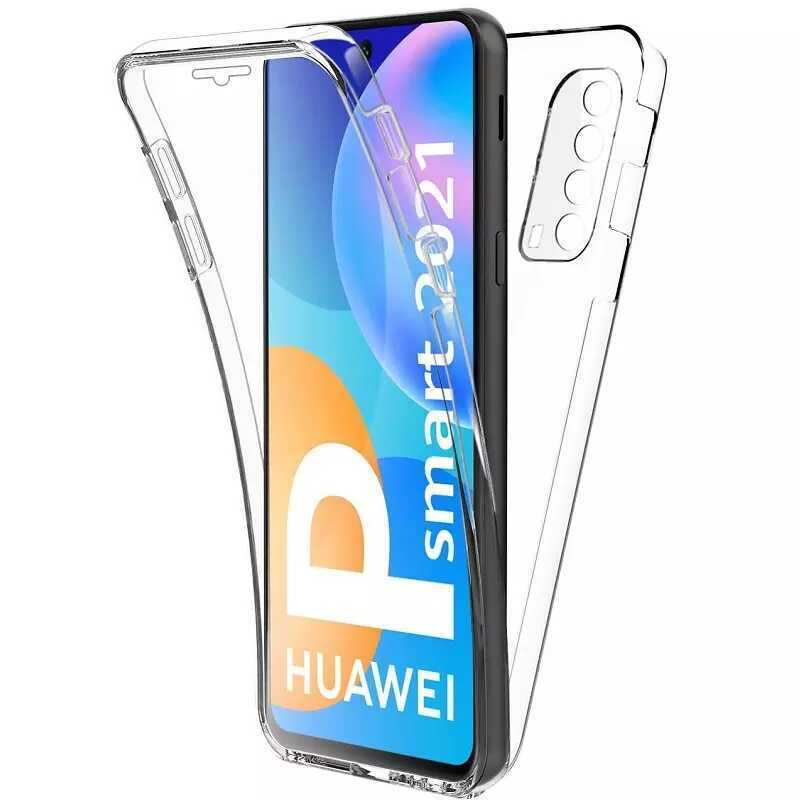 Huawei P Smart 2021 Uyumlu Ön Arka 360 Tam Koruma Şeffaf Soft Silikon Kılıf