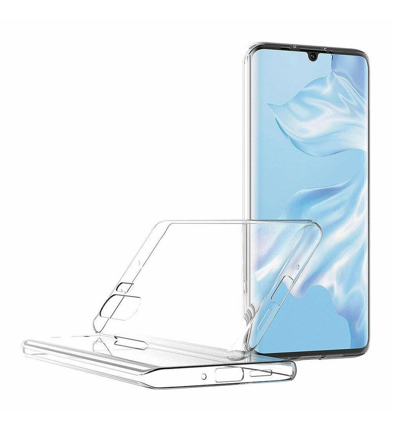 Huawei P30 Pro Uyumlu Ön Arka 360 Tam Koruma Şeffaf Soft Silikon Kılıf