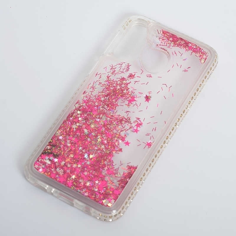 İPhone 11 Uyumlu Yanları Taşlı Sulu Simli Lüx Silikon Kılıf