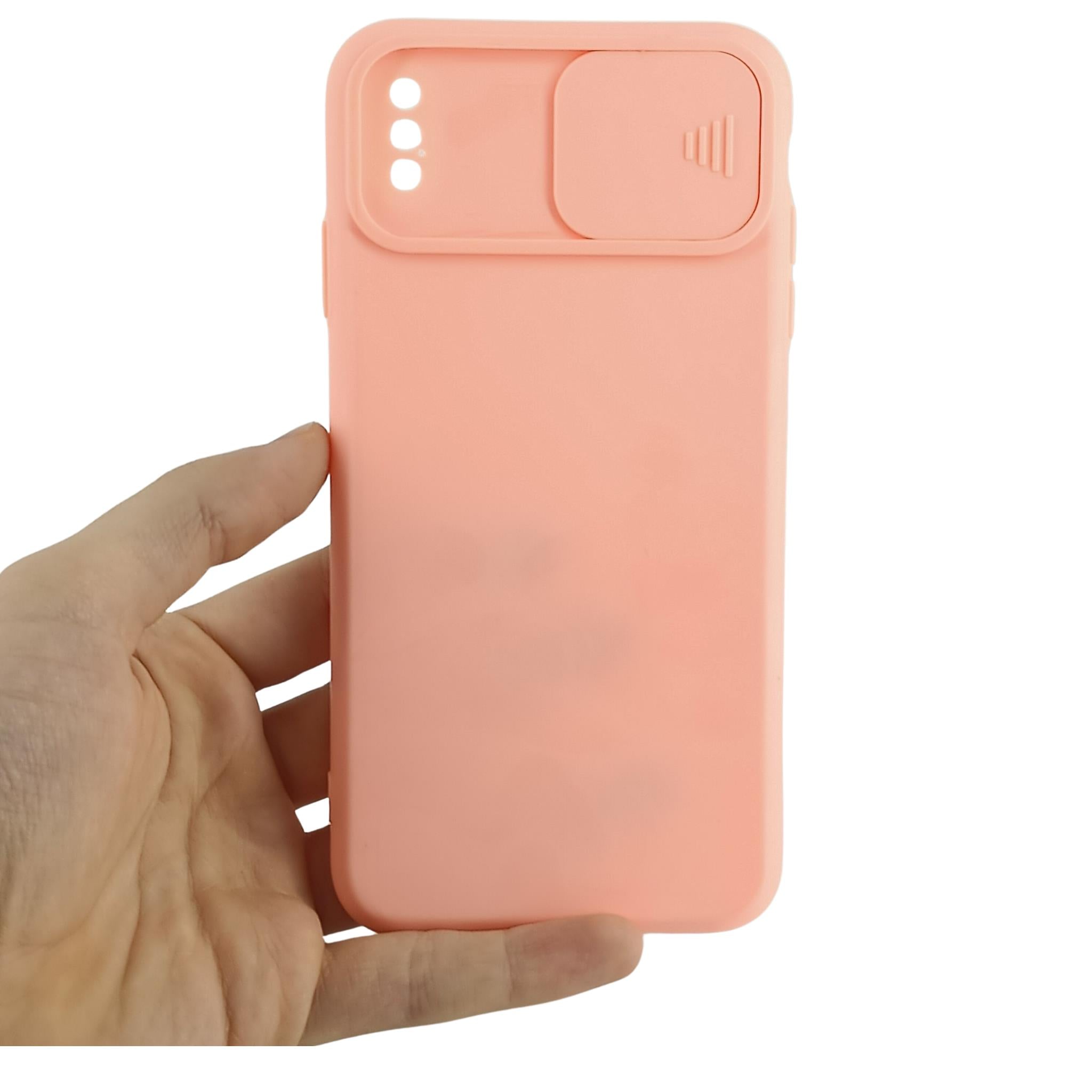 iPhone XS Max Uyumlu Kamera Sürgülü Mat Silikon Kılıf