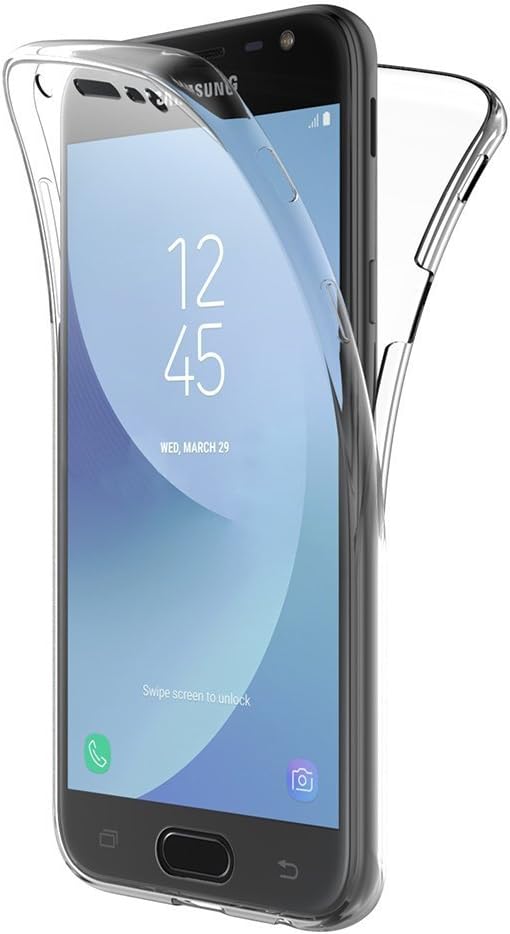 Samsung Galaxy J7 Pro Uyumlu Ön Arka 360 Tam Koruma Şeffaf Soft Silikon Kılıf