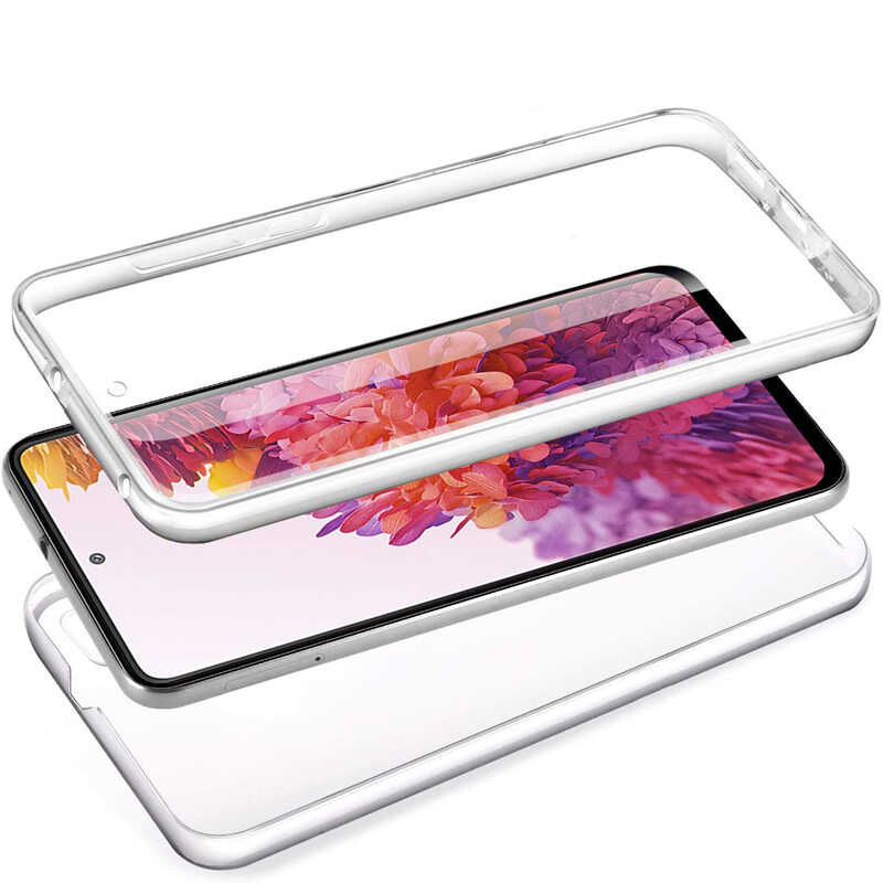 Samsung Galaxy M30s Uyumlu Ön Arka 360 Tam Koruma Şeffaf Soft Silikon Kılıf