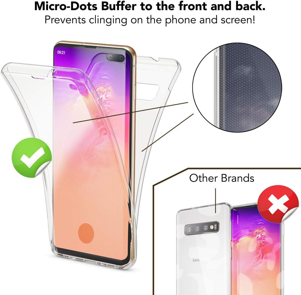 Samsung Galaxy S10 Plus Uyumlu Ön Arka 360 Tam Koruma Şeffaf Soft Silikon Kılıf