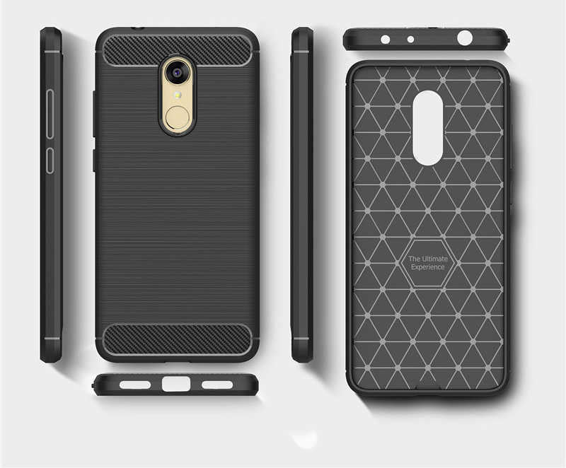 Xiaomi Redmi 5 ile Uyumlu Kamera Korumalı Darbe Önleyici Carbon Brushed Silikon Kılıf